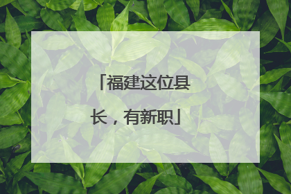 福建这位县长，有新职